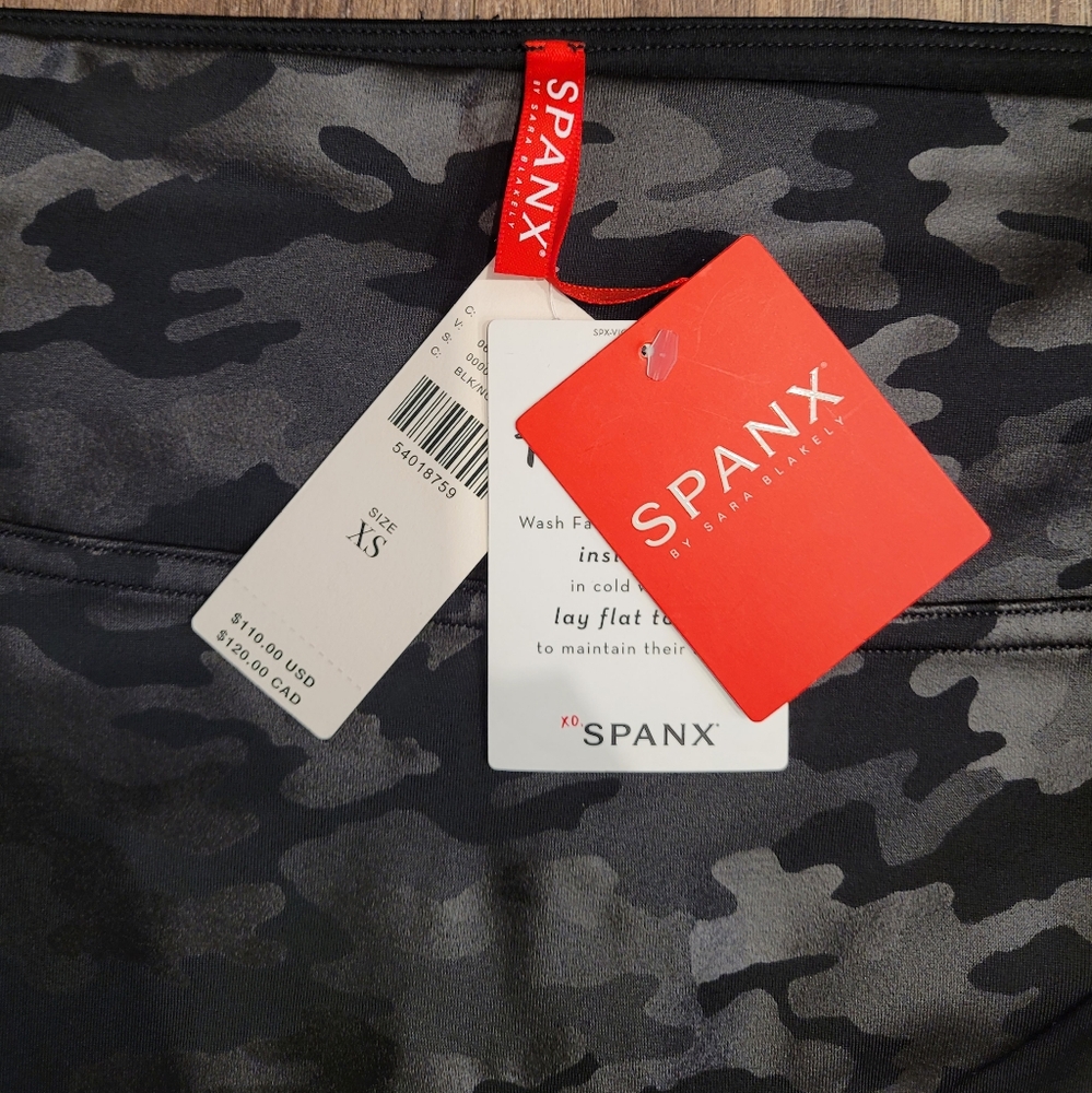 Spanx Black Camouflage Leggings